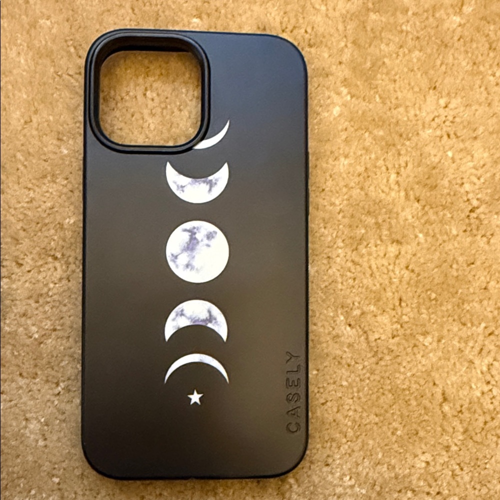 Black Moon Phase Protective iPhone Case (Casely Brand)